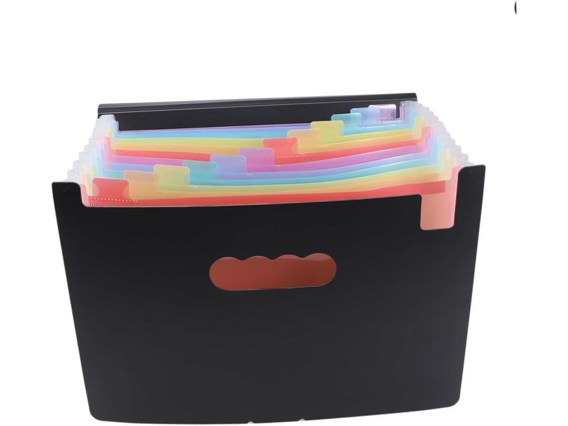 Pasta Sanfonada Com Capa Redonda, Pasta Portátil Para Documentos. Gokoco