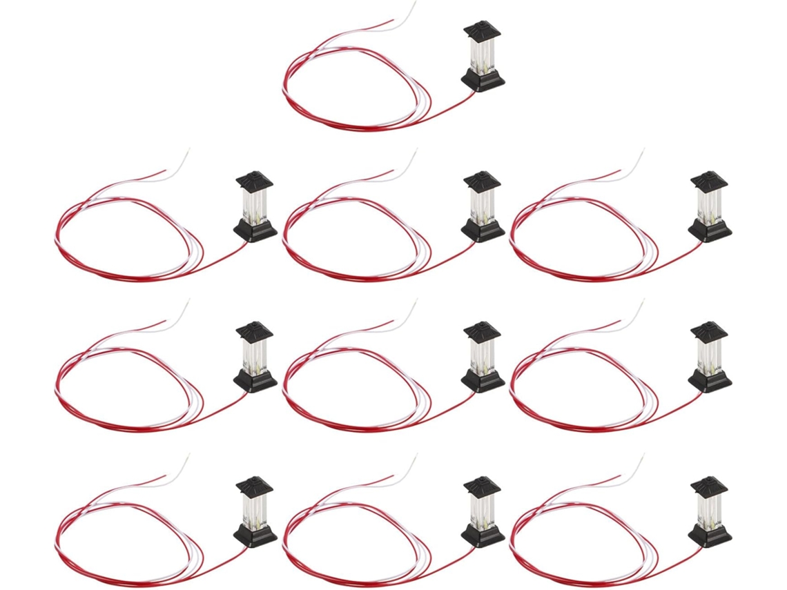 Conjunto De 10 Miniaturas De Luzes Led Para Postes De Jardim
