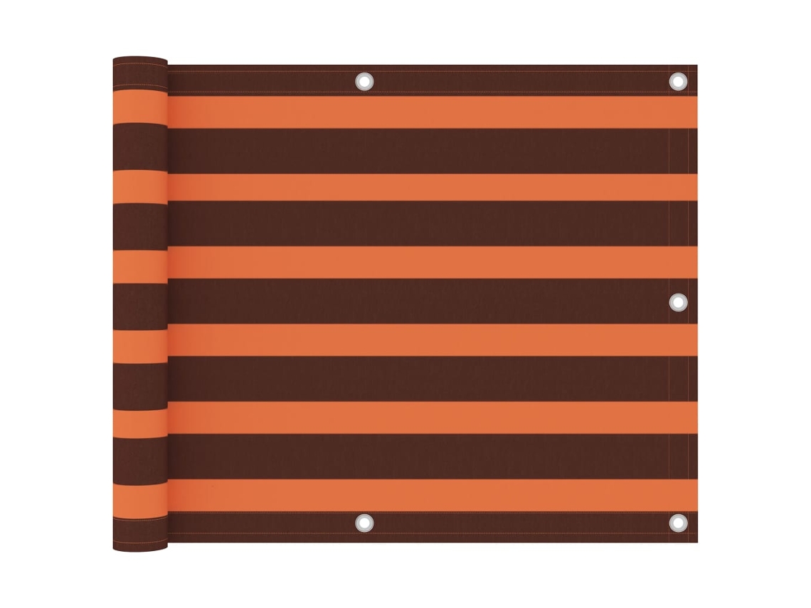 Vidaxl Tela De Varanda 75x300 Cm Tecido Oxford Laranja E Castanho