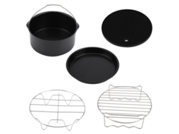 Kit de acessórios para air fryer, 5 peças, forma de pizza, forma de bolo, suportes metálicos | S/MARCA