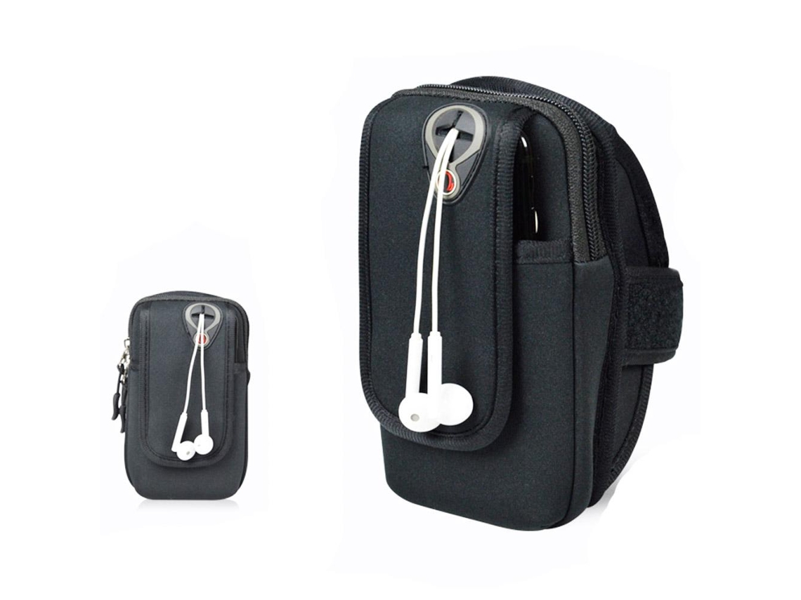 Bolsa Universal Impermeável Para Braço, Ideal Para Esportes E Fitness, Com Entrada Para Fone De Ouvido, Preta.