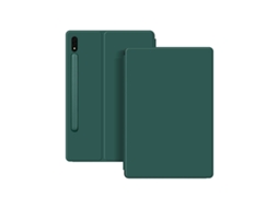 Capa Protetora Magnética De Couro Para Samsung Galaxy Tab S8 2020 Na Cor Verde Escuro. Yunzii
