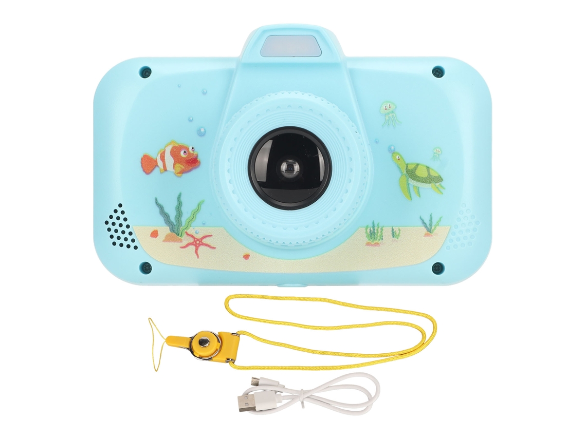 câmera Digital Infantil Selfie Hd com Tela 3,5 Polegadas Brinquedo para Meninas 3 10 Anos Azul
