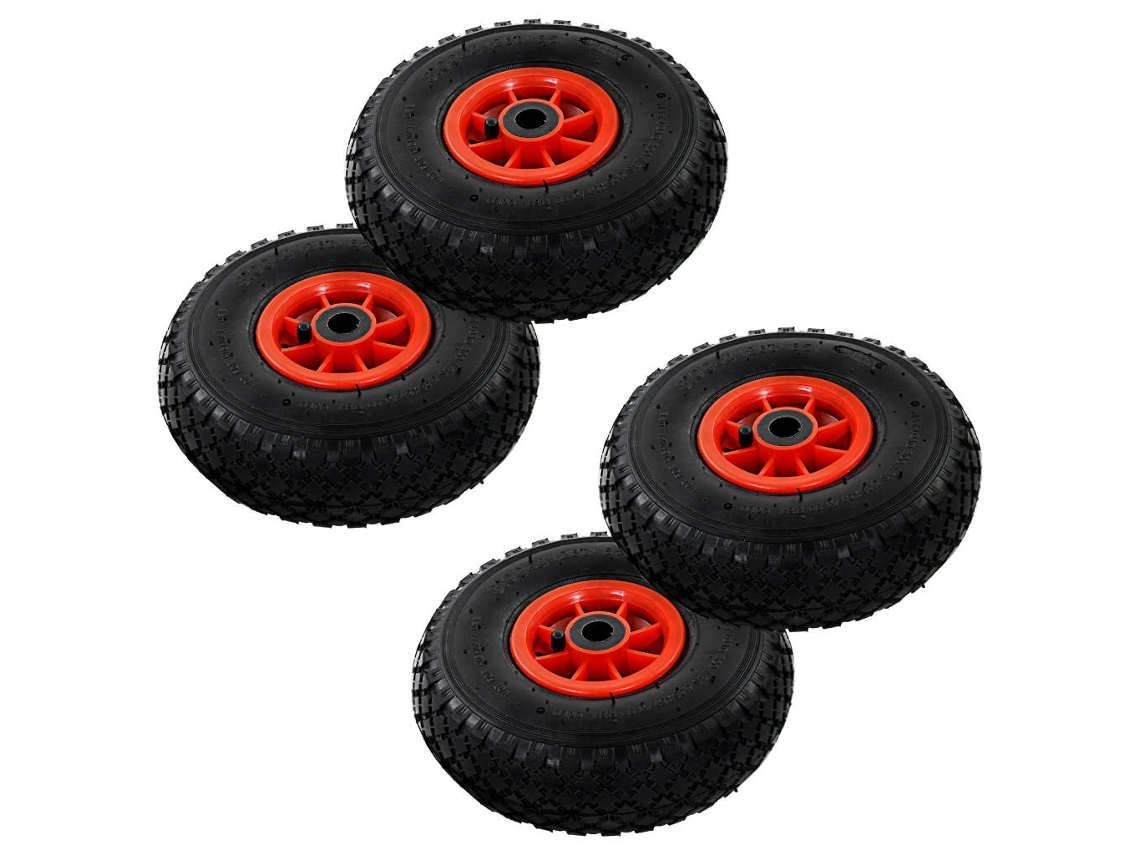 Vidaxl Rodas P/ Carrinho De Carga Manual 4 Pcs Borracha 3.00-4