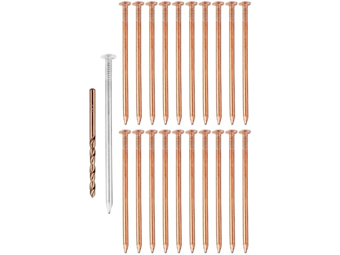 Conjunto De 22 Pregos Cobre 3,5 Polegadas Para Remoção Tocos Árvores, Com