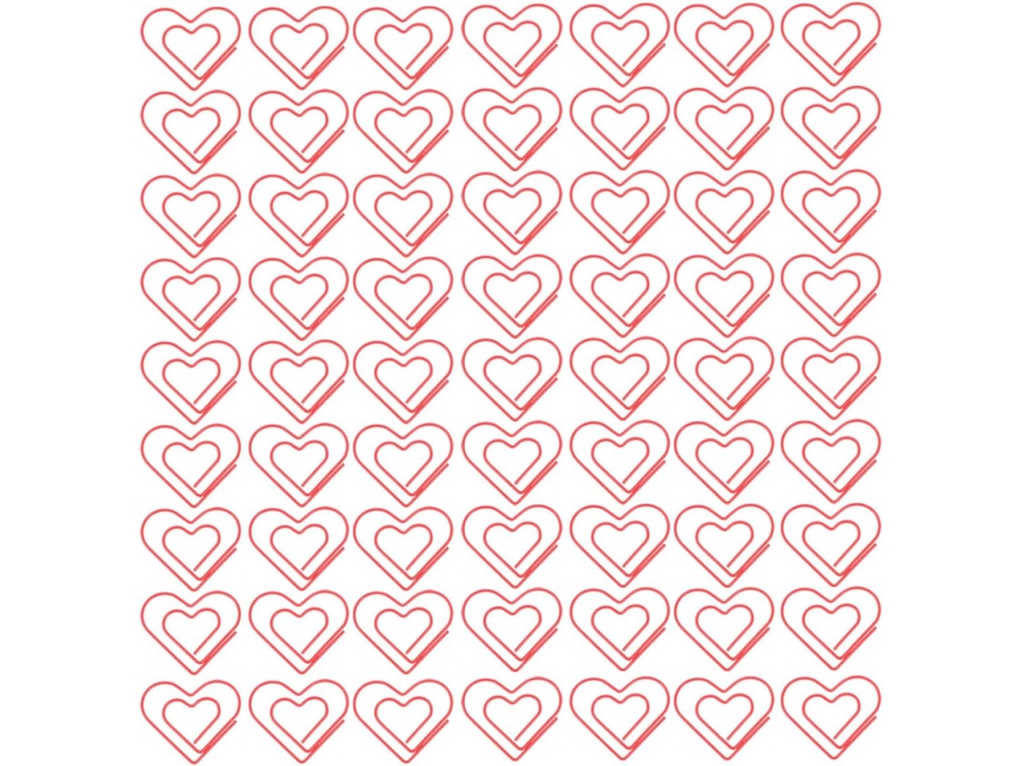 Alasum 100 Clips de Papel Metálicos em Formato de Coração Vermelho, para Scrapbooking e Projetos Criativos que Não Exigem Uso em Mesa