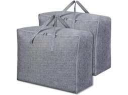 Sacos De Armazenamento, Capas Organizadoras Com Zíper, Conjunto De 2, Tamanho Xxl, 70x50x30cm, Para Edredons, Cobertores