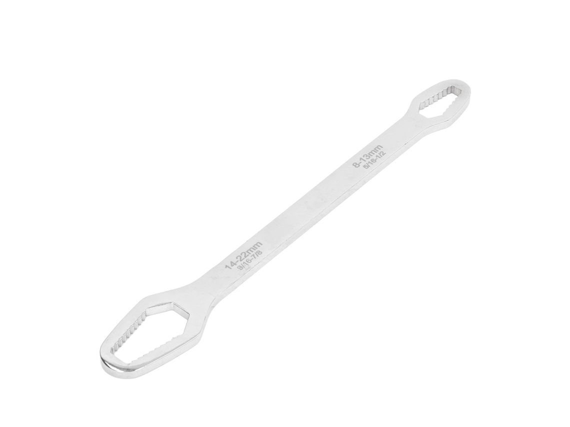 Chave De Duas Pontas Autoapretável Multifuncional 8mm‑22mm Para Reparo De Carros Prata