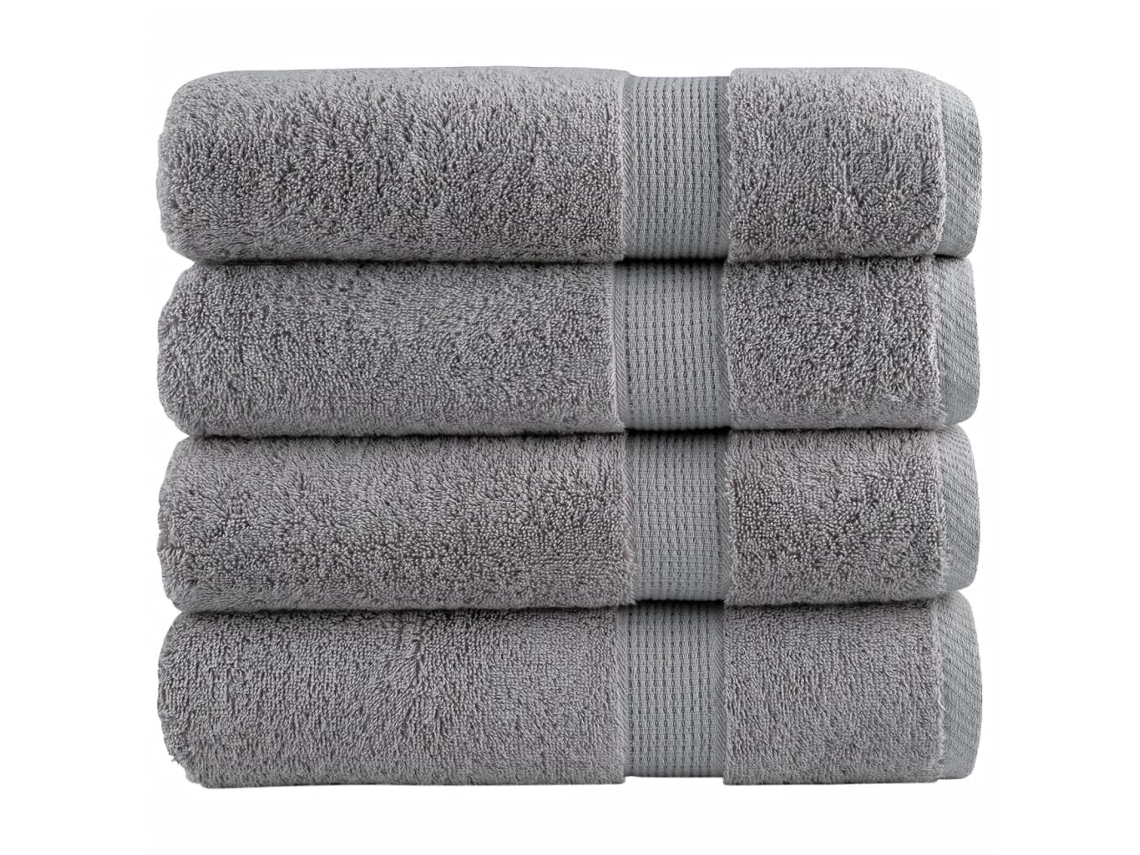 Vidaxl Toalhas De Banho Premium Solund 4pcs 100x150cm 600gsm Cinzento