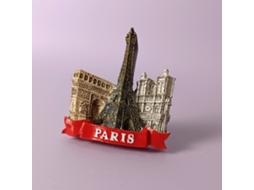 (desenho Em Relevo Parisiense) Ímã De Geladeira Do Museu Do Louvre E Da Torre Eiffel