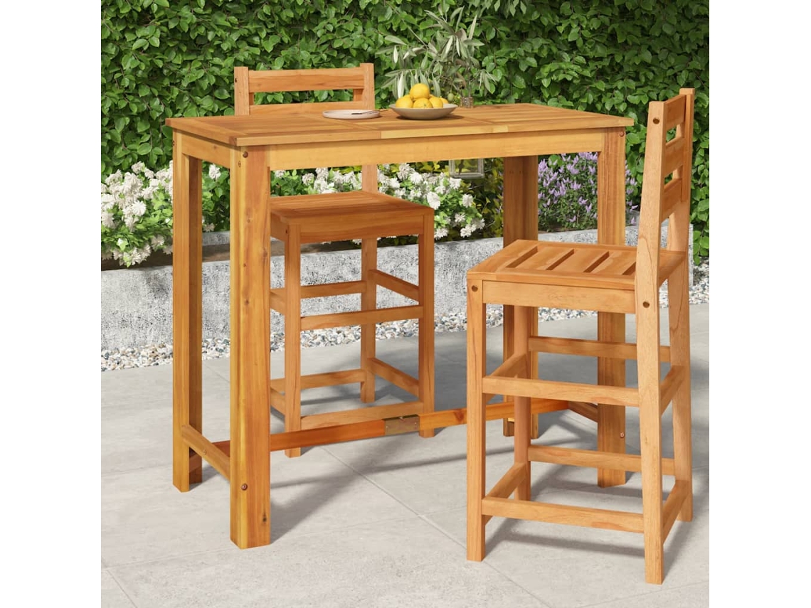 Mesa De Bar Para Jardim 120x60x105 Cm Madeira De Acãcia Maciã§a DKD HOME DECOR