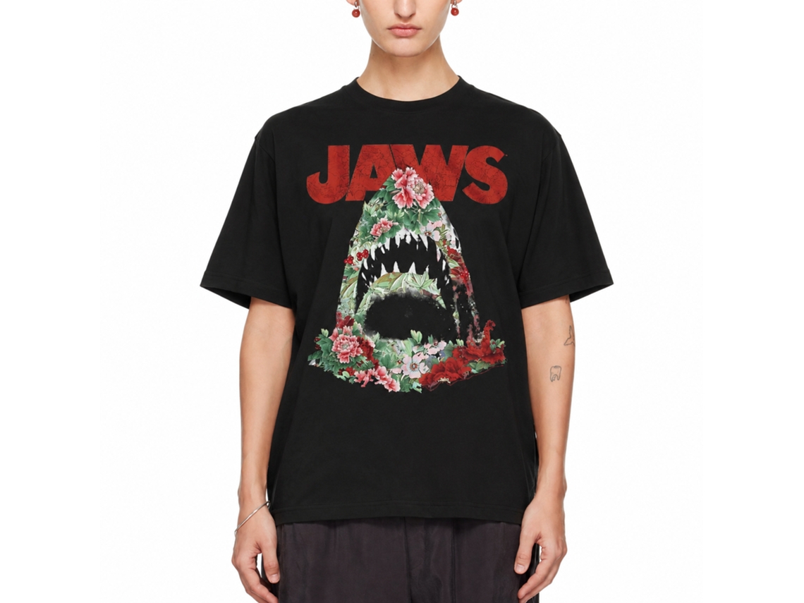 Rockinstone Jaws Movie Inferior Black Adult T-shirt Size:s