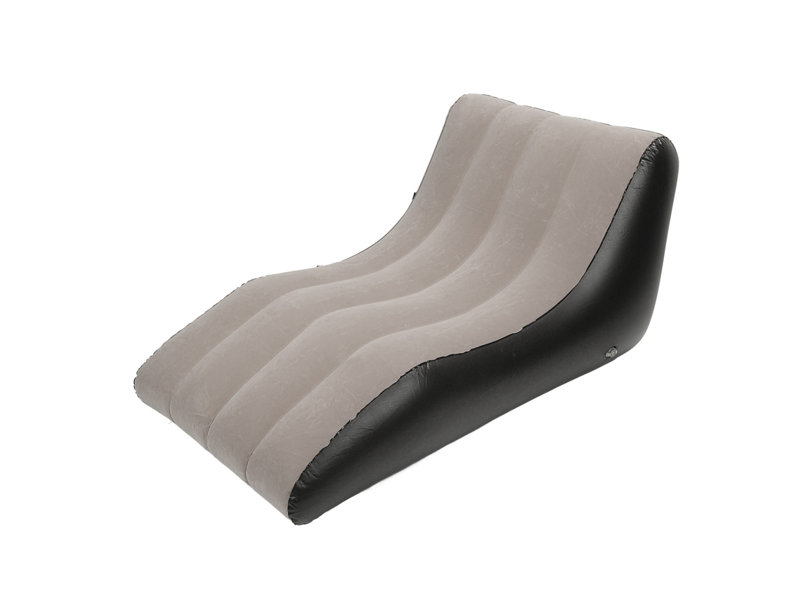 Sofá Inflável Flocado Pvc Cadeira Blow Up Couch para Sala Acampamento Viagem Marrom | S/MARCA