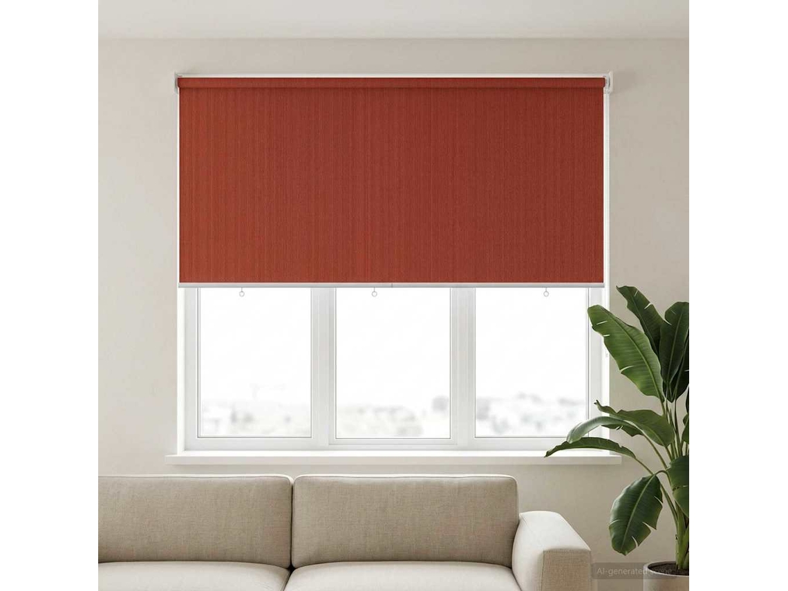 Vidaxl Persiana Rolô Externa Com Bloco De 90% Uv Terracota Hdpe
