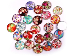 50 Adesivos Redondos Para Vidro De 1,8 Cm (0,71 Polegadas) Com Estampa De Flores - Apliques Diy Para Vidro