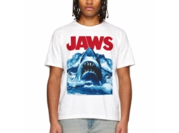 Rockinstone Jaws Movie Waves White Adult T-shirt Size:m
