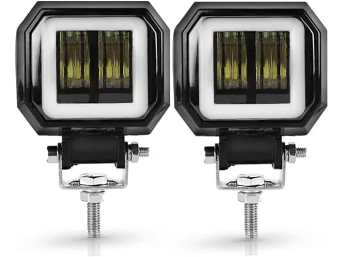 Faróis de Motocicleta Quadrados para Carro com Lente 7d Barra Quadriciclos Estes Auxiliares Vêm Conjunto Duas