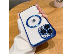 Capa Para Iphone 17 Air Azul Escuro Eletroplaqueada Magnética Resistente A Impactos