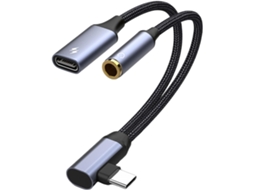 Adaptador De Áudio Usb C 3,5 Mm Adaptador 2 Em 1 Jack 3,5 Mm | Conversor Com Cabo Tressé Chargeur Gokoco