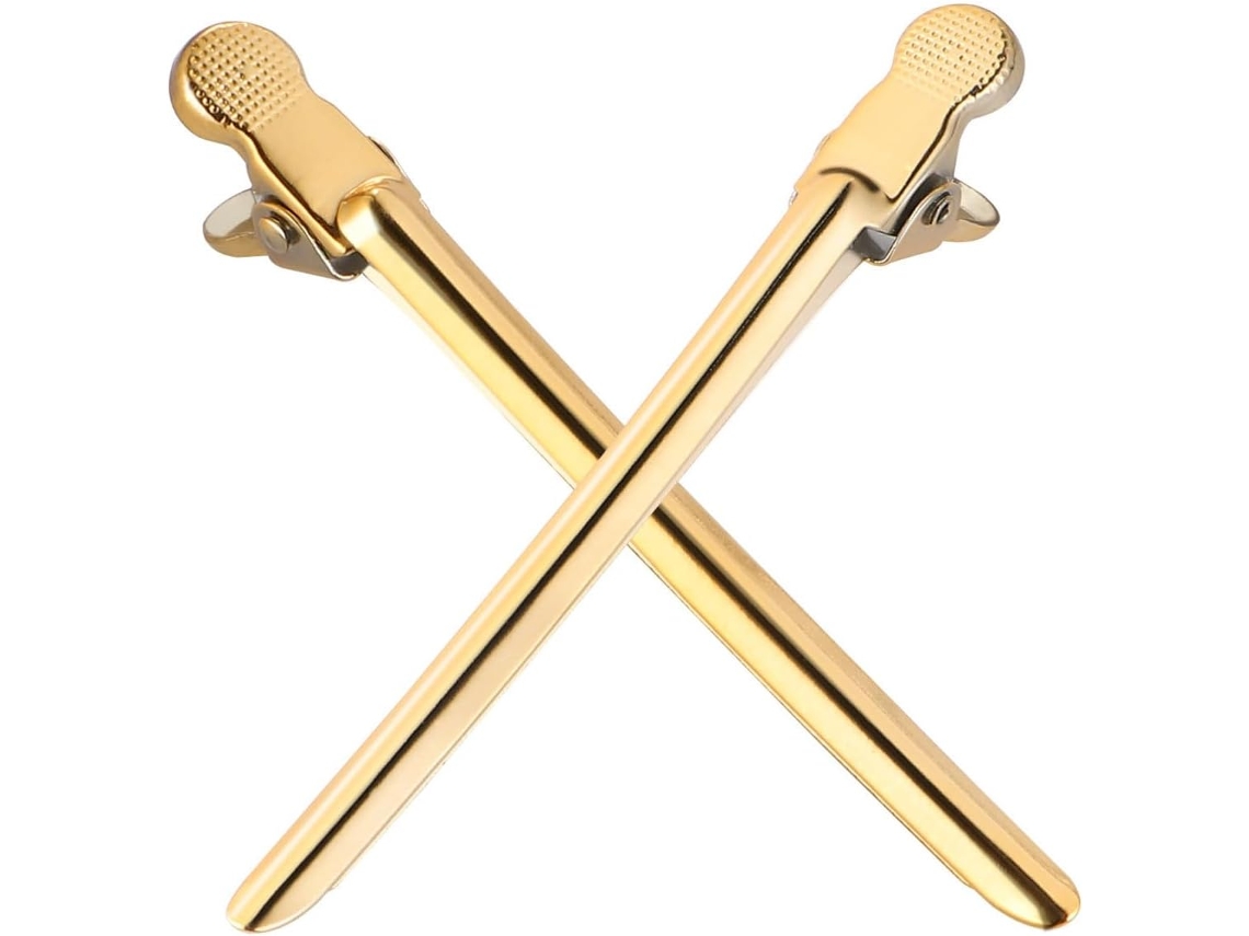 Conjunto de 6 presilhas de cabelo de metal, ideais para uso profissional, sem risco de mordida.