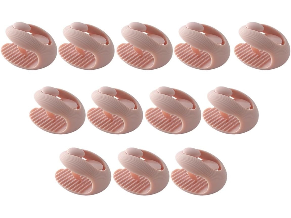 Conjunto De 12 Prendedores Fixos Para Colchas E Lençóis, Em Abs Rosa, Com Fixação Firme E Prática Para Uso Doméstico