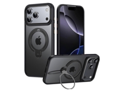 Capa Para Celular Compatível Com Iphone 17 Pro, Compatível Com Suporte Magsafe, Parte Traseira Fosca - Lingling Preta