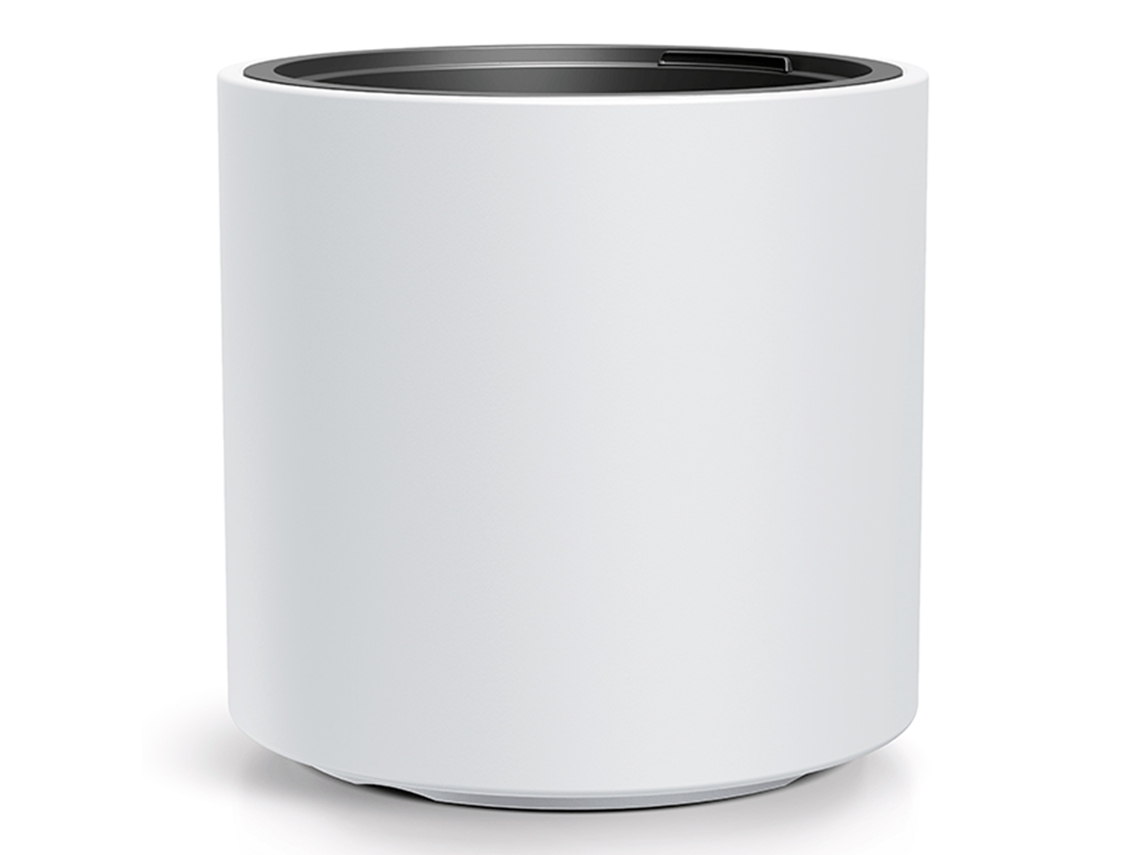 Vaso De Flores Branco Com Reservatório, Coleção Heos, 46,8 X 46,8 X 45 Cm