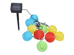 Corda de Luzes de Lanterna Solar 10led para Exterior Natal Halloween