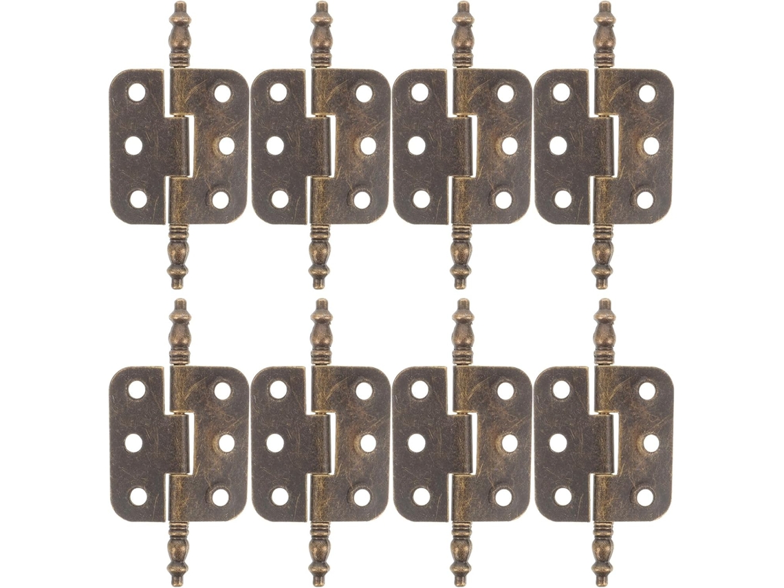 Dobradiças Decorativas Para Armários Antigos Cabilock, 10 Peças, Design De 6 Furos, Ferro Marrom, Instalação Estável
