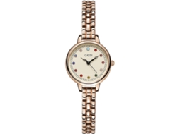 Pulseira de Cristal Diamante Aço Inoxidável À Prova DÁgua Relógio de Pulso Feminino-Rosa Branca