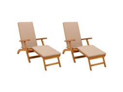 Maison Exclusive - Espreguiçadeira Reclinável E Dobrável 2 Pcs 55 X 146 X 91 Cm