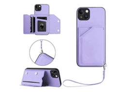 Capa Para Iphone 15 Plus Com Suporte Para Cartão E Suporte Para Celular Com Alça De Pulso