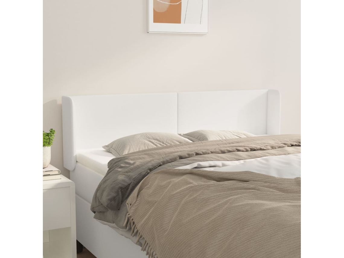 Cabecero con Alas de Piel Sintética 147x16x78/88 cm Blanco