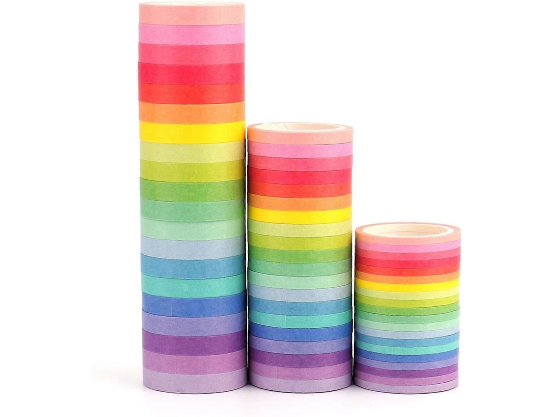 Conjunto De 60 Rolos De Fita Washi, Fita Adesiva Decorativa Aquaforge (lgl)