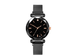 Reloj De Pulsera Hombre Moda Casual Dial De Aleación Espejo Cuarzo Negro