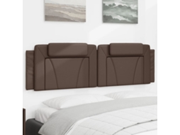 Vidaxl Almofadão De Cabeceira Viana 180 Cm Couro Artificial Castanho