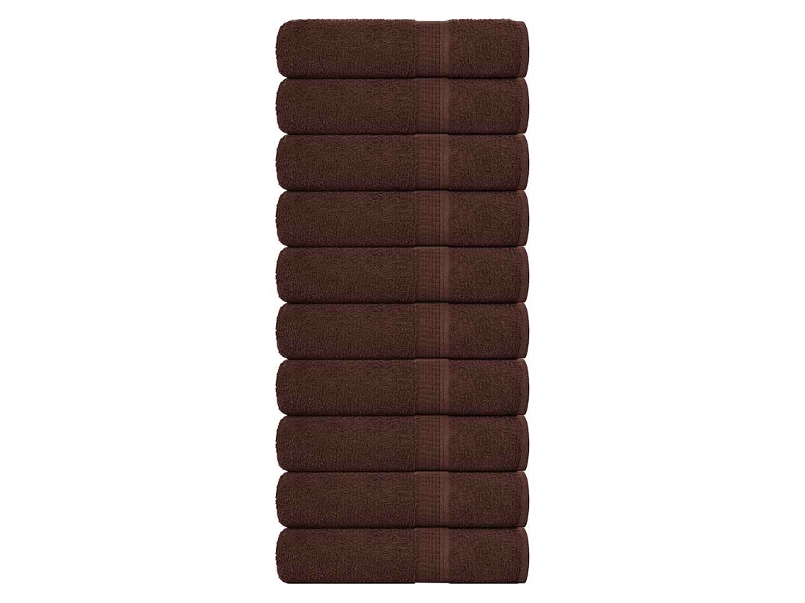 Vidaxl Toalhas De Banho Frogn 10 Pcs 100x150 Cm 360 G/m² Castanho