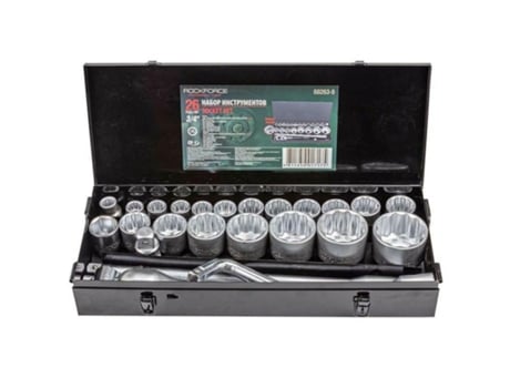 Conjunto de chaves de soquete com 26 peças. 3/4 12gonos. Força de rocha