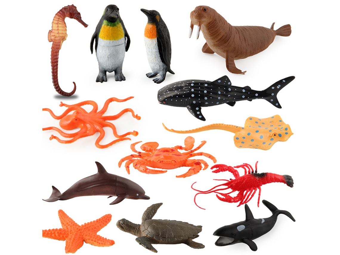 Mali 13pcs/set Brinquedo de Banho com Figuras Marinhas Educacionais Pvc para Crianças