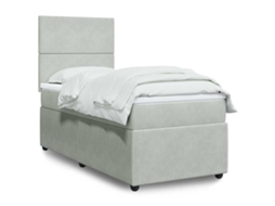 Vidaxl Cama Com Molas/colchão 100x200 Cm Veludo Cinza-claro