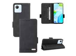 Capa De Couro Flip Com Fecho Magnético Para Realme C30