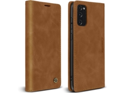 Capa E Suporte Samsung Galaxy S20 Fe Ushion Carteira Suporte Vídeo Castanho
