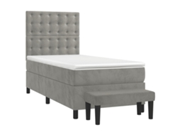 Box Spring Bed, Box Spring Beds Vidaxl Cinzeto Veludo (90 X 200 Cm)