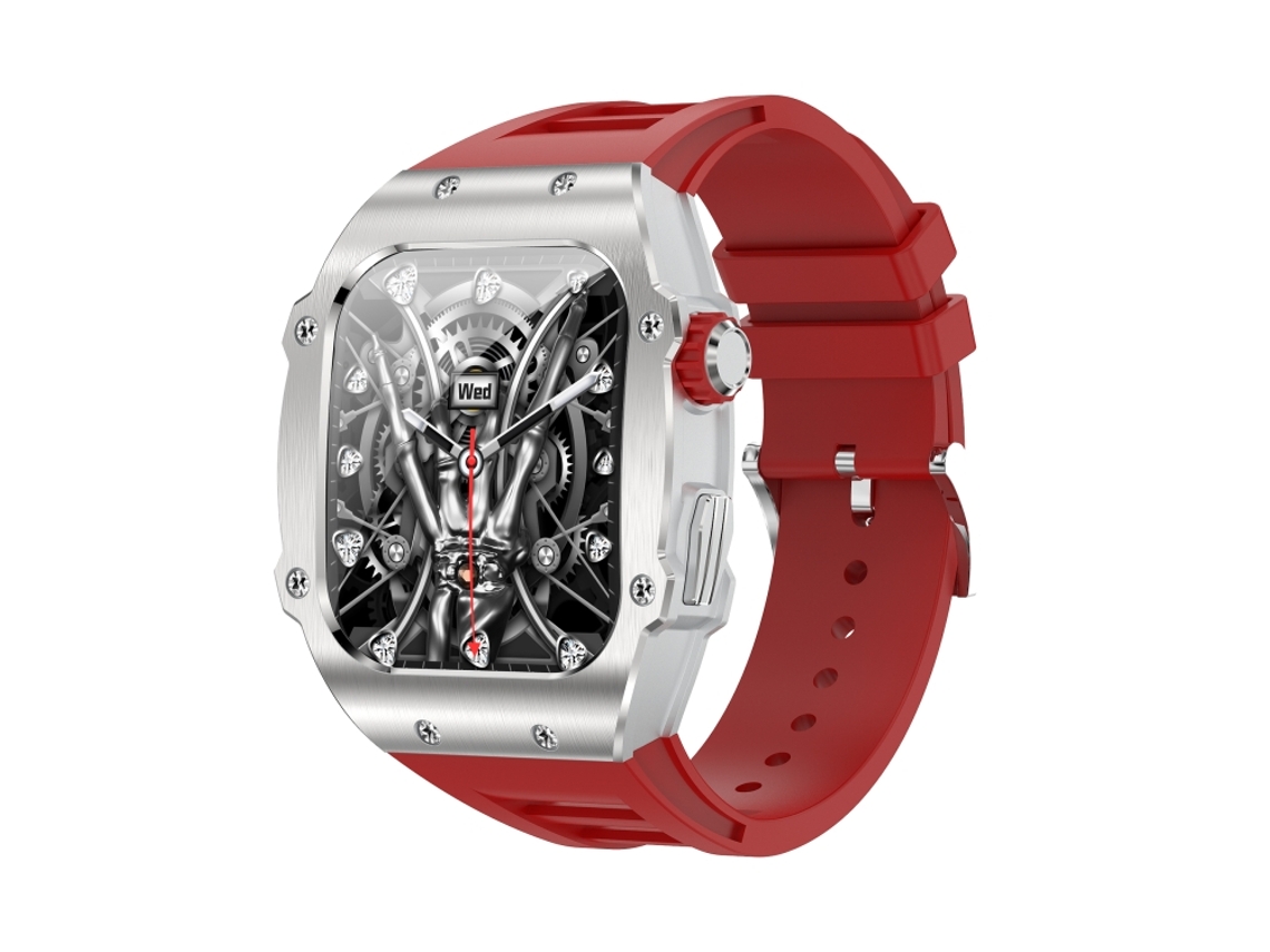 (vermelho) Pulseira Inteligente À Prova D'água Ip67 De 1,91 Polegadas Com Monitoramento De Frequência Cardíaca/pressão Arterial