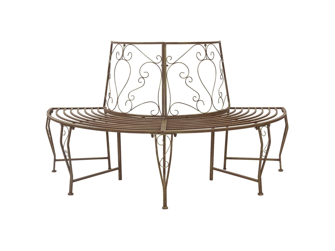 Vidaxl Banco De Árvore 4-número De Lugares 160 X 80 X 89 Cm Aço