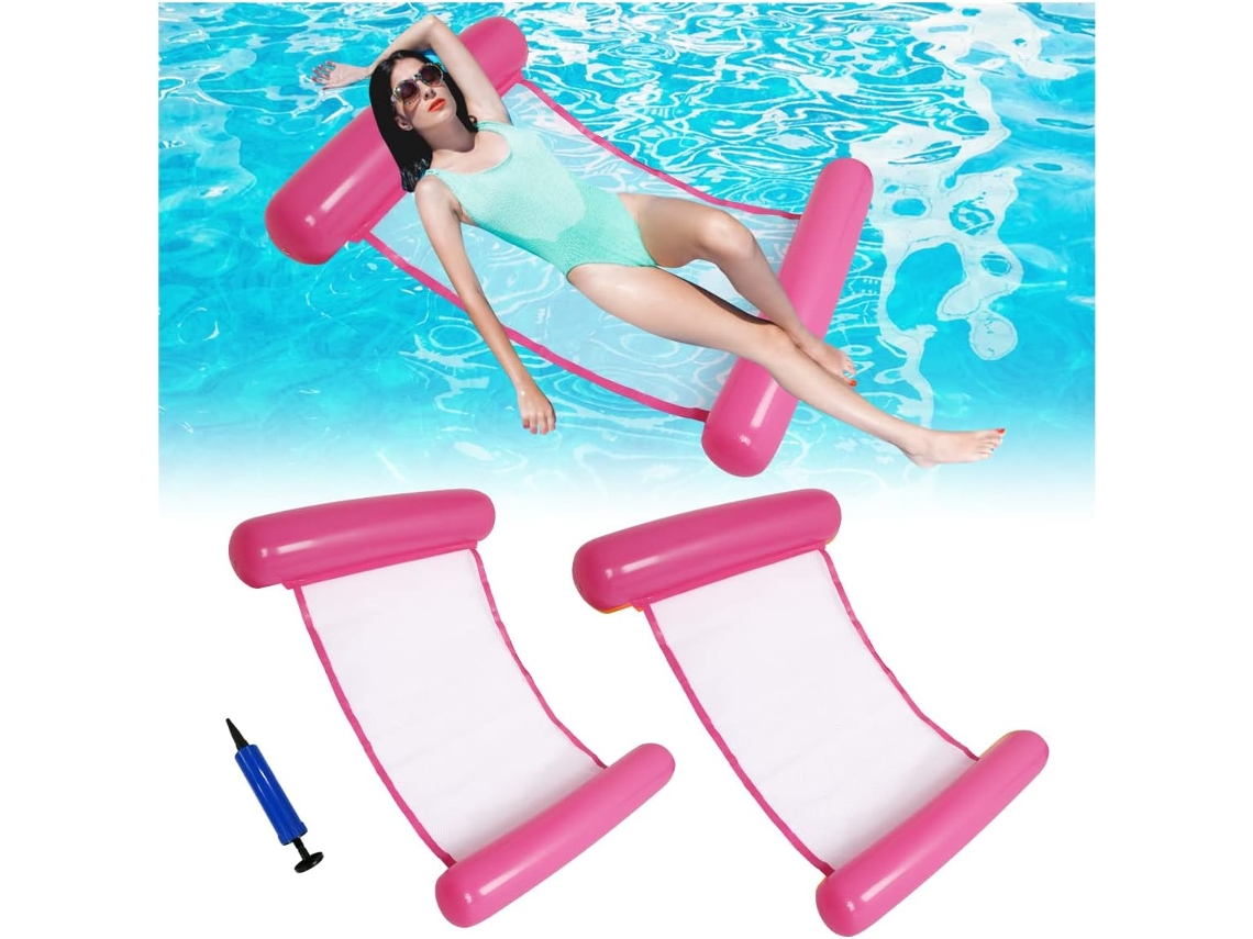 Conjunto De 2 Camas Flutuantes Infláveis ​​laranja Para Água