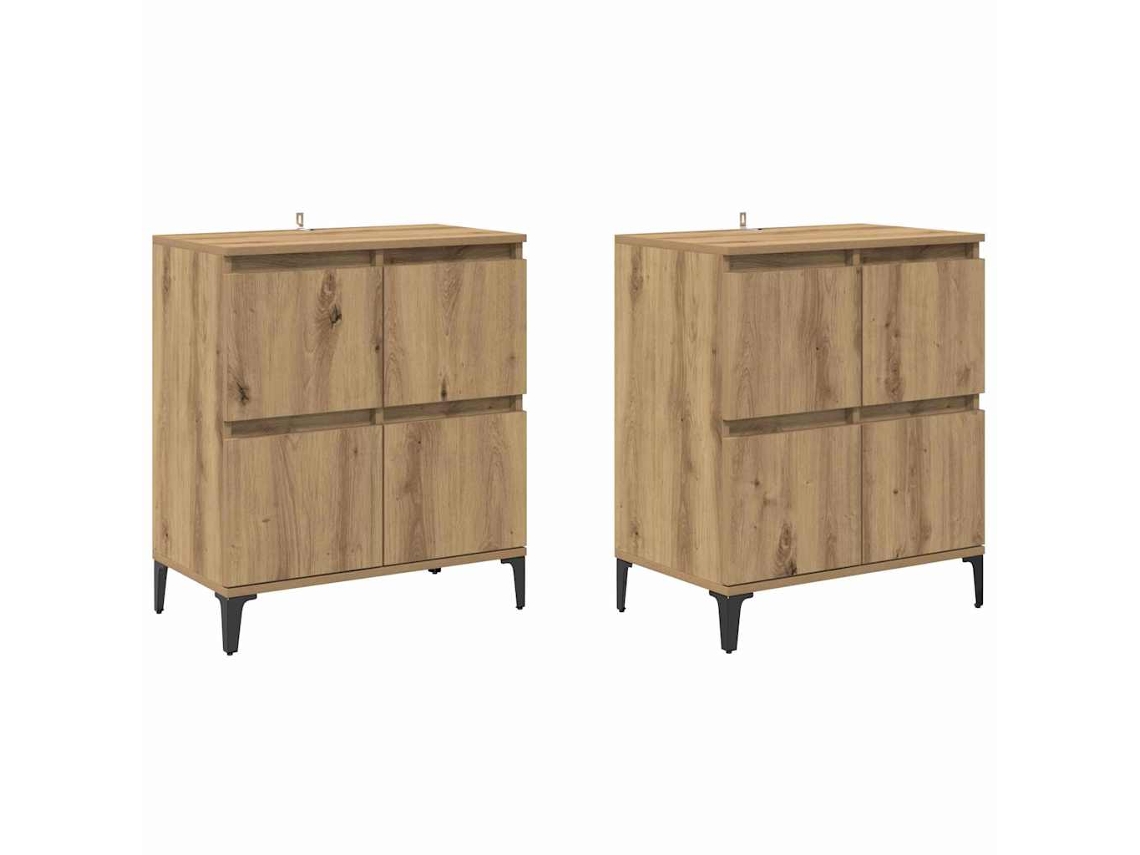 Conjunto 2 Buffet De Madeira Vidaxl Castanho Derivados De Madeira (60 X 35 X 70 Cm)