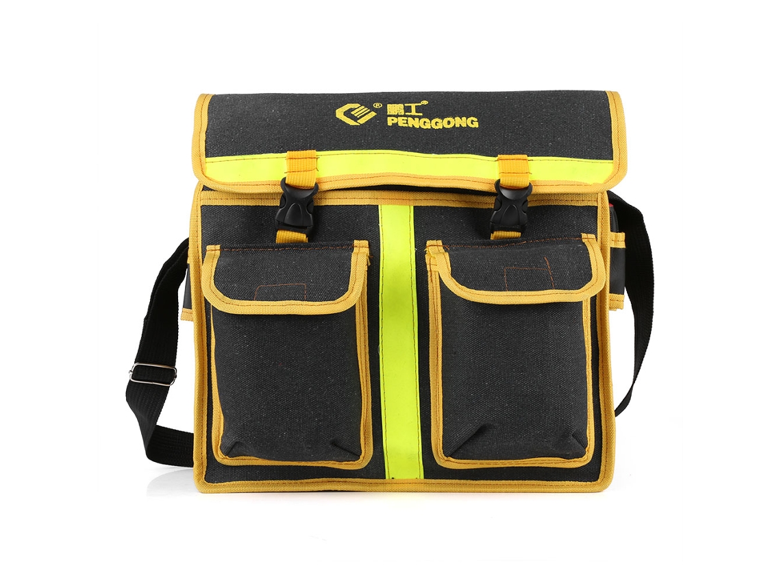 Bolsa de ombro Oxford grossa para uso doméstico, multifuncional, para manutenção elétrica, amarela e preta.