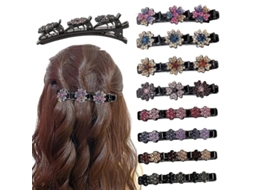 2026 grinaldas de Cabelo Trançado com Cristais Brilhantes para Mulheres e Meninas com 3 Clips Pequenos