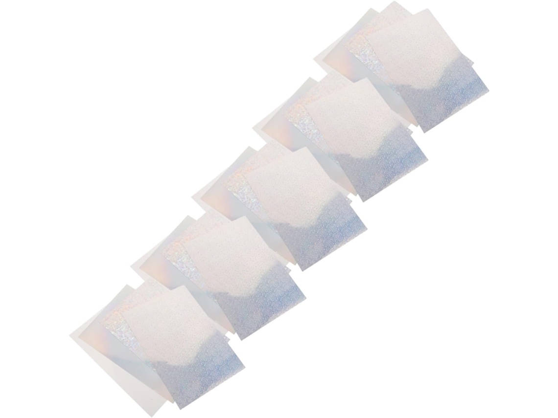 Folhas de vinil adesivo holográfico A4 para artesanato, blocos vibrantes, compatíveis com impressoras em geral.